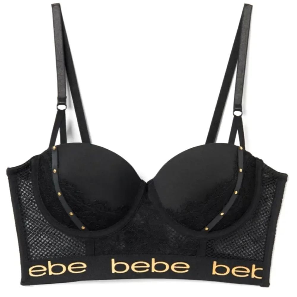 BRAND NEW BEBE WOMEN"S LACE MESH BUSTIE G1